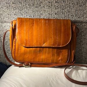 Vintage Korean Eel Skin Shoulder Bag 100% Real Eel